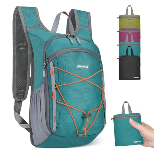 13L Small Hiking Backpack for Women Men, Lightweight Foldable Day pack, Packable Daypack for Travel, Camping (Teal) - color: Teal Blue