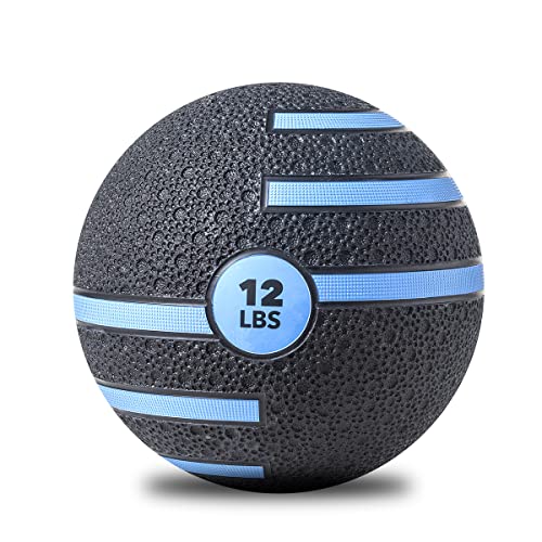 JFIT Dual Texture Medicine Ball – Weighted Exercise Ball for Strength, Core & Functional Fitness Training - style: 12lb
