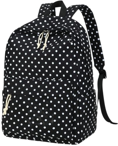 Bluboon School Backpack for Teen Girls Women Laptop Backpack College Bookbags Middle School Travel Work Commuter Back Pack (Black Podka dot) - color: Black Podka Dot