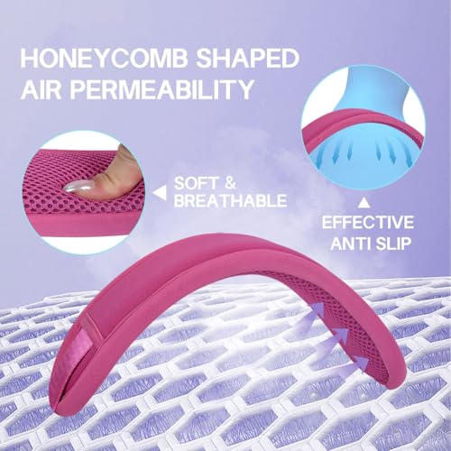60 Inch Shoulder Strap with Removable Ultra-Thick Pad，Adjustable Buckles and Metal Hooks - color: Rosered