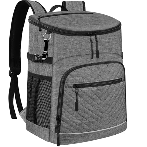 Cooler Backpack Insulated Leakproof Waterproof Backpack Cooler Bag 30/45 Cans, Large Capacity Lightweight Travel Camping Beach Backpack Cooler Ice Chest for Men and Women - color: gray, size: 45 Cans