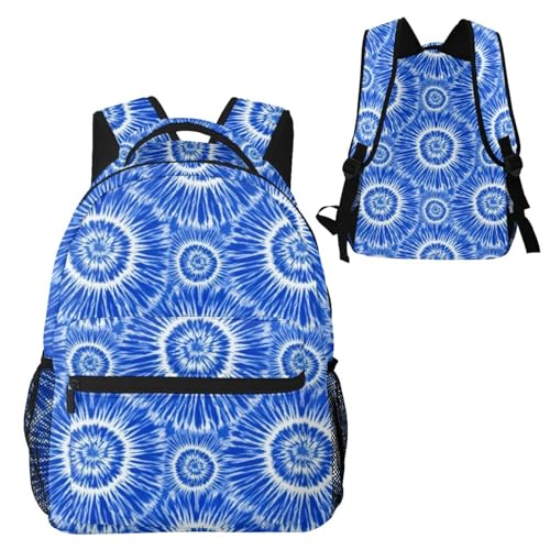 Multi Purpose Gym Backpack Blue Tie Dye, Casual Daypack with Inner Pocket and Mesh Side Pockets for Sports and Weekend Trips - color: Pattern (238)