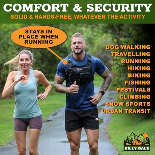 Billy Bale Sports Chest Bag – Lightweight, Outdoor Water-Resistant Adjustable EDC Front Tactical Pack for Hunting, Hiking, Running, Cycling, Travel - Compact & Durable Vest For Men & Women