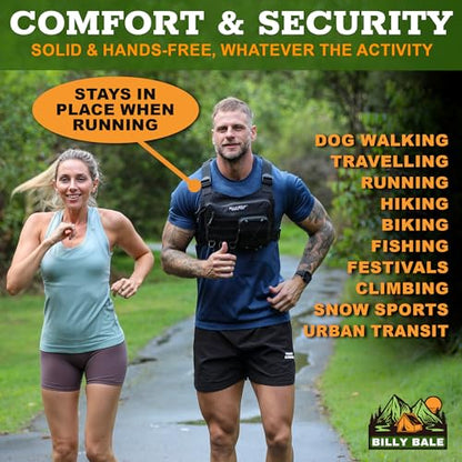 Billy Bale Sports Chest Bag – Lightweight, Outdoor Water-Resistant Adjustable EDC Front Tactical Pack for Hunting, Hiking, Running, Cycling, Travel - Compact & Durable Vest For Men & Women