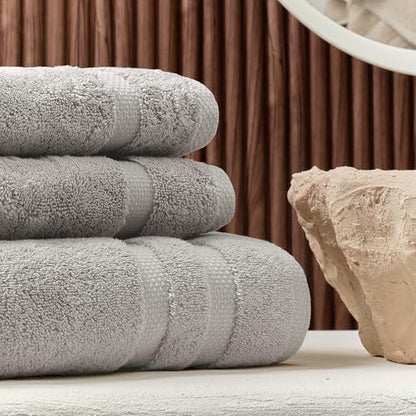 SOFE H&L | Olea Luxury Cotton Turkish Bath Towels Set of 4 Cool Gray | Premium, Soft, Durable, Absorbent | Hotel Quality Plush Towels and Thick Towel Sets - color: Cool Gray, size: Set of 4 - Bath Towel