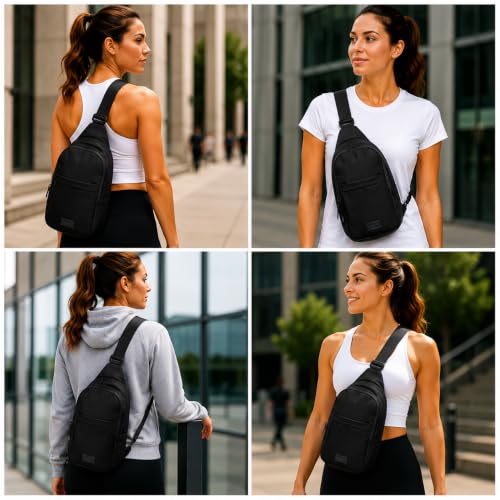 Reebok Unisex Crossbody Bag - Convertible Compact Durable Cross Body Bag for Women and Men - Gym and Travel Essentials, Size One Size, Thea II Black - color: Thea II Black