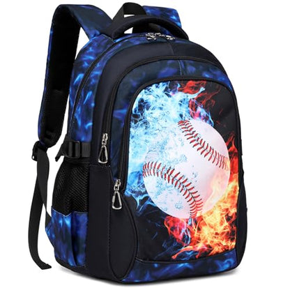 Meisohua Backpack for Boys Elementary Middle School Bags for Boy Kids Bookbags Teenager Casual Daypack Water Resistant Baseball Backpack - color: Blue Baseball Backpack
