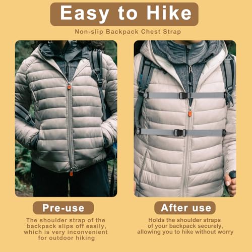 Outdoor Adjustable Sternum Strap for Backpack, Camping Hiking Backpack Straps With Quick Release Buckle(DesertTan, 1pcs) - color: Deserttan 1pcs