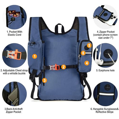 Seektop 15L Small Hiking Backpack for Women Men, Lightweight Hiking Daypack - color: Dark Blue, size: 20L