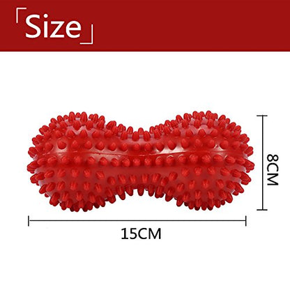 Spiky Massage Ball Peanut Massager Ball Fitness Exercise Mobility Peanut Ball Pain Muscle Steess Foot Myofascial Relief for Plantar Fasciitis Heel Foot Arch Pain () - color: Pink