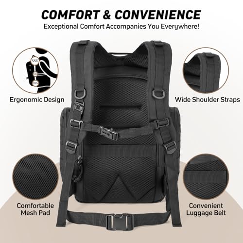 SHARKMOUTH Dad Diaper Bag Military - Large Baby Diaper Backpack with Changing Pad for Travel Camping Trips Park - Newborn Baby Shower Gifts Black - color: Black W/ Changing Pad