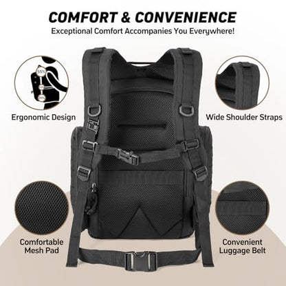 SHARKMOUTH Dad Diaper Bag Military - Large Baby Diaper Backpack with Changing Pad for Travel Camping Trips Park - Newborn Baby Shower Gifts Black - color: Black W/ Changing Pad