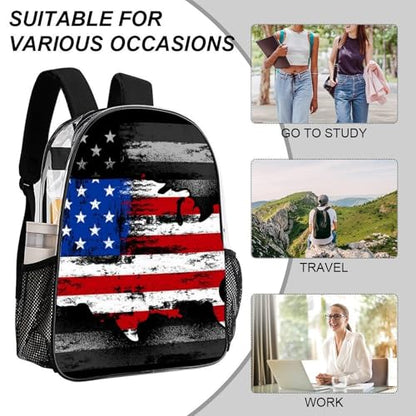 Rucksacks Polyester Anti-Theft Multipurpose American Flag Patriotic Usa Map Pattern Carry On Bag Large Capacity Gym Outdoor Hiking Backpack With Smooth Zippers - color: Pattern 201