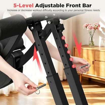 RELIFE REBUILD YOUR LIFE Dual Track Ab Machine, Foldable Abdominal Workout Trainer, Independent Ab Workout Equipment for Home Gym, Core Strength Training Gear Max Load 440 LBS