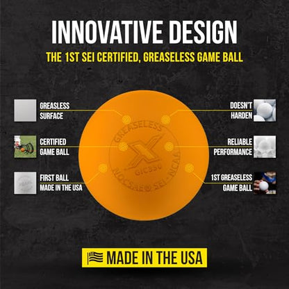 PEARL X Greaseless Lacrosse Balls by Guardian Innovations - Official Ball of NCAA Championships - Meets NOCSAE Standards and SEI/NCAA Certified - color: Orange, size: 100 Pack