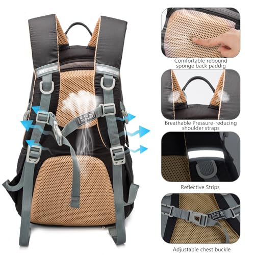 Hiking Backpack for Men Women,20L Lightweight Waterproof Travel Camping Backpack Hiking Daypack for Cycling Running(With Rain-cover) - color: Gray