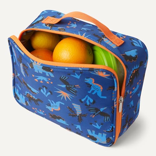 Amazon Essentials Kids School Backpack Set with Lunch Tote and Pencil Case, Multi-Pocket Tear-Resistant Student Daypack, Blue Navy, 3-Piece Set - color: Blue with prints, size: 3-Piece Set