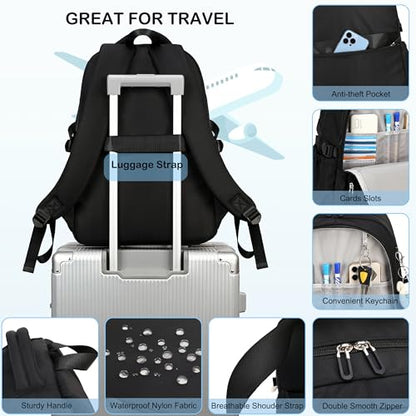 Hidds College Backpack Laptop Backpacks 15.6 Inch for Men Women Elementary Middle High School Book Bag For Teens Girls Boys Student Anti Theft Travel Daypack Large Bookbags-Black - color: Black