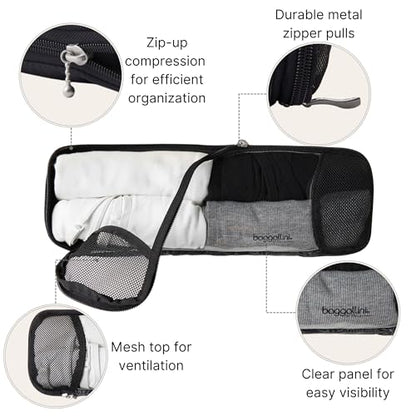 Baggallini Long Compression Cube - Lightweight Compression Packing Cube for Travel - color: Midnight Blossom