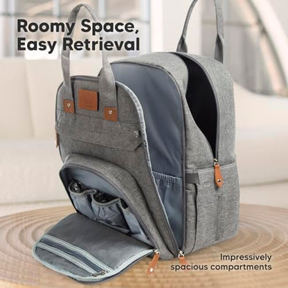 KeaBabies Diaper Bag Backpack - Large Baby Diaper Bag with Changing Pad, Baby Boy, Girl, Travel Backpack for Mom and Dad, Waterproof, Multi Function Durable (Classic Gray) - color: Classic Gray
