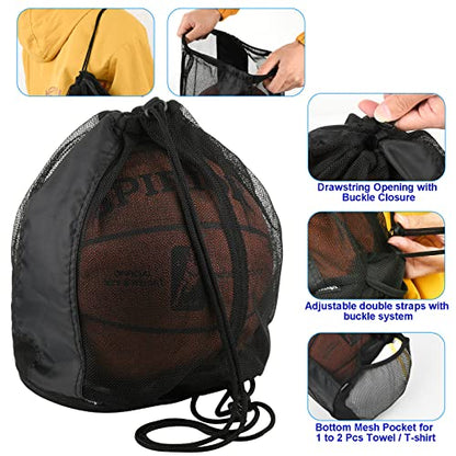 Cosmos Basketball Bag Basketball Backpack - Soccer Football Single Ball Storage Mesh Back Sack Crossbody Sling Sackpack for Volleyball Rugby Equipment, Sport Bag Organizer for Gym Pool Beach Travel