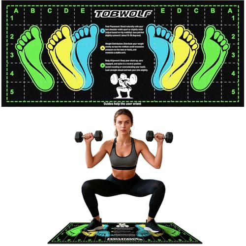 31.5'' X 13.8'' Non-Slip Squat Mat with Foot Position, Pro-Grade Exercise Mat Great for Squats, Leg and Lunges, Improving Muscle Activation, Versatility and Safety, Ideal for Home Fitness Enthusiasts - color: Black