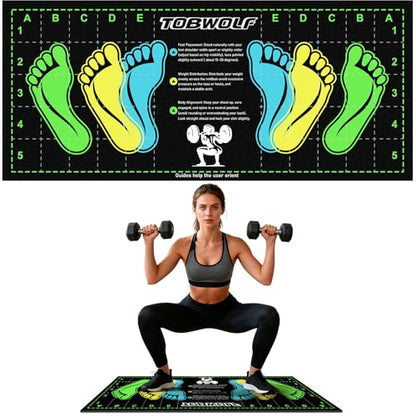 31.5'' X 13.8'' Non-Slip Squat Mat with Foot Position, Pro-Grade Exercise Mat Great for Squats, Leg and Lunges, Improving Muscle Activation, Versatility and Safety, Ideal for Home Fitness Enthusiasts - color: Black