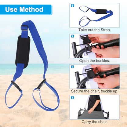 PATIKIL Carrying Beach Chair Straps, Adjustable Shoulder Straps for Folding Chair Backpack, Dark Blue - color: Dark Blue