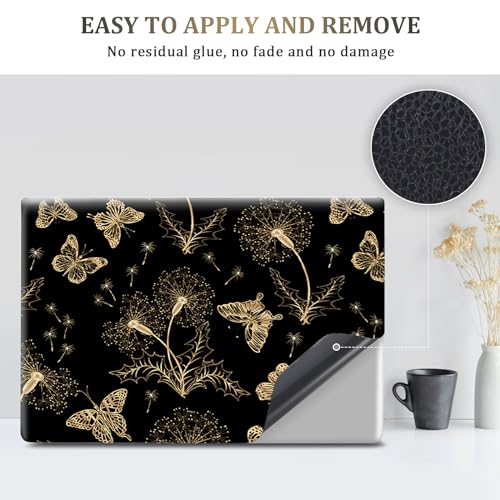 ArtSo Laptop Skin Sticker Decal,16.5 17 17.3inch Laptop Netbook PC Notebook Universal Vinyl Reusable Skin Sticker Cover Personalized Art Case Protector, Golden Butterfly - color: Golden Butterfly