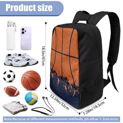 18.5in Basketball Backpack Basketball Bag with Shoe Compartment & Ball Holder, Waterproof Bag for Soccer Volleyball - color: Simple Basketball Stripe Print