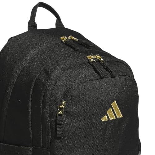 adidas Amplifier Backpack for Laptop, School and Gym, 28L, Black/Gold Metallic/Regular, OSFA - color: Black/Gold Metallic/Regular