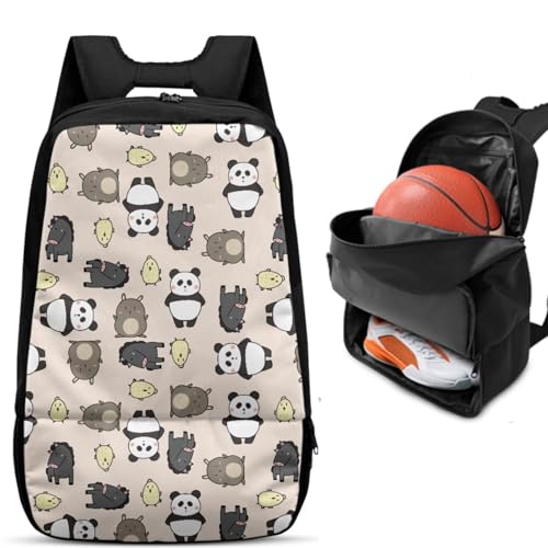 Basketball Backpack With Separate Ball Compartment And Shoes Fit Basketball Volleyball Football - color: Cute Animals