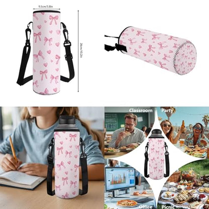 Pink Bow Backpack for Girls Back to School Backpack with Lunch Box Pencil Case and Water Bottle Holder 4 in 1 Lightweight 4th Grade Backpack for Girls Kids Bookbag for Primary School - color: Pink Bow