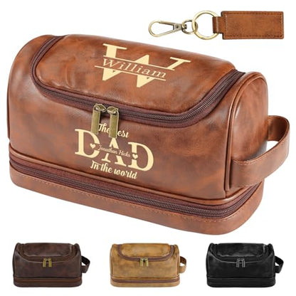 Road Trip Essentials Personalized Toiletry Bag for Men, Gym Toiletry Bag, 3D Engraved Personalized Gifts for Men Dad Husband Boyfriend, RV Travel Gear Hanging Waterproof Summer Travel Accessories - color: Father's Day Edition