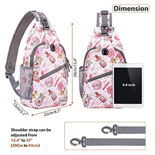 ZOMAKE Sling Bag,Small Crossbody Sling Backpack,Water Resistant Shoulder Daypack for Travel,Anti Thief Chest Bag for Hiking(Cosmetic White) - color: Cosmetic White