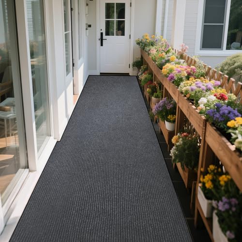 Indoor/Outdoor Entrance Mat - 2 x 3 Feet, Rubber Border Door Mat Heavy Duty, Waterproof, Low-Profile, Easy to Clean, Rubber Entry Mat, Commercial Floor Mat, Charcoal Grey - size: 2 x 3 Feet