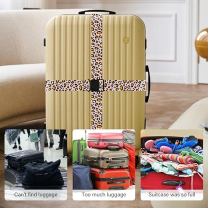2 Pack Luggage Straps for Suitcases, Adjustable Travel Belt with Double Lock and Quick Release Buckle, Heavy Duty Nylon Bag Packing Strap, Bright Identifiers Business Travel Accessories-Beige Eggs - color: 24020 Beige Eggs