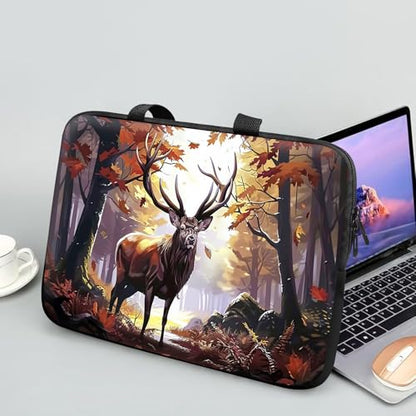 14 15 15.4 15.6 inch Laptop Handle Bag Computer Bag, Pouch Holder Notebook Sleeve Cover Soft Case Compatible for Dell,Lenovo,Toshiba HP, Asus Notebook-Beautiful Deer - color: Beautiful Deer