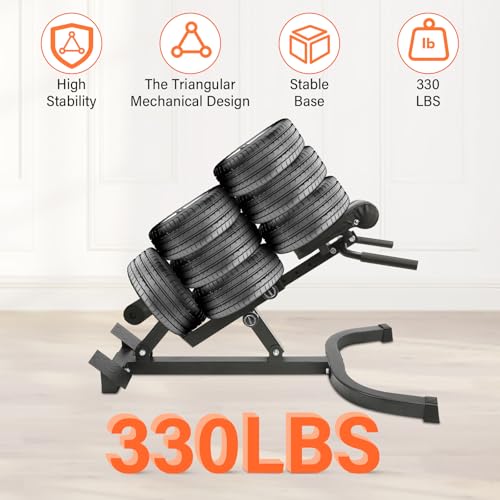 Roman Chair Back Extension Weight Bench Ab Machine Foldable Angle Height Adjustable Sit up Exercise Multi-Functional Workout Home Gym Exercise Equipment Inversion Table for Fitness - color: Upgraded Black