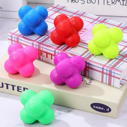Ciieeo 6 Pcs Hexagonal Reaction Balls Set 7cm Fitness Training Balls for Speed Agility for Sports Reflex and Coordination Training