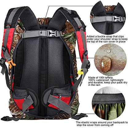 Waterproof Backpack Rain Cover with Anti Slip Buckle Strap for Camping, Hiking, Traveling, Hunting, Biking, 15-80L - color: Jungle Camouflage, size: 30L - 40L