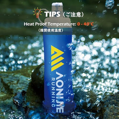 TRIWONDER Collapsible Flask Soft Folding Water Bottles - Large Mouth for Easy Filling - BPA-Free Hydration Bottle Ideal for Running Hiking Cycling Climbing (02# 500ml - Pack of 2) - color: 500ml/16.9oz - Wide Mouth Cap - Pack of 2