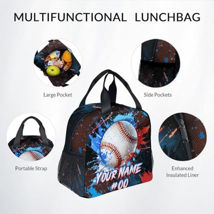 COZYAURA Backpack for Kids - Personalized Baseball Backpacks Set for School - Boys Bookbag with Lunch Box - Youth Back Pack for Elementary Middle School - color: Style-3