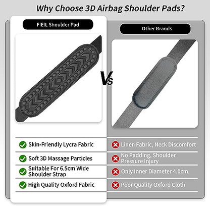 FIEIL 2 Pack Breathable Universal Shoulder Pad, 3D Cushion Air Backpack Strap Pads, for Shoulder Bags, Detachable Shoulder Strap Pad Pads Help Relieve Shoulder Pain(3D Air Cushion-Orange) - size: 2 Pack 3D Air Cushion-Orange