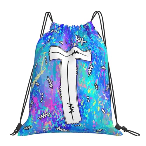Drawstring Backpack Bag Sport Gym Sackpack Initial Blue Draw String Cinch Bags Bulk String Backpack Storage Bag for Women Men Letters T - color: Letters T