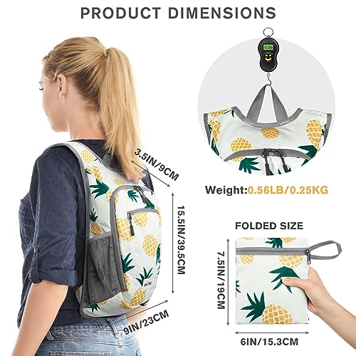 G4Free 10L/15L Hiking Backpack Lightweight Packable Hiking Daypack Small Travel Outdoor Foldable Shoulder Bag - color: Yellow Pineapple, size: 10L