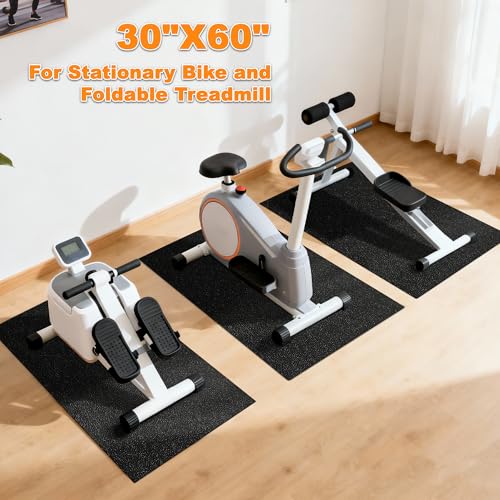 Fitvids Treadmill Mat 1/4" Thick Non-Slip Gym Mats Floor Protection Pad Compatible for Treadmills,Elliptical,Exercise Bikes,Stationary Cycles and Accessories - size: 60"Lx30"W