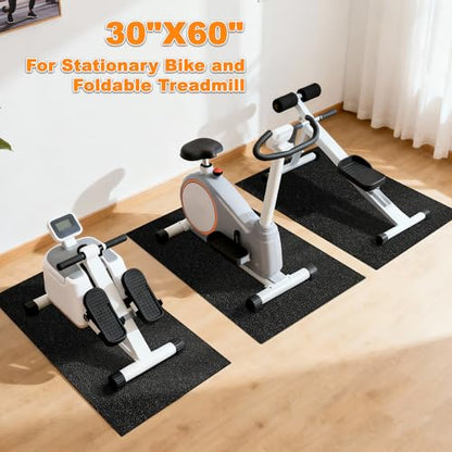 Fitvids Treadmill Mat 1/4" Thick Non-Slip Gym Mats Floor Protection Pad Compatible for Treadmills,Elliptical,Exercise Bikes,Stationary Cycles and Accessories - size: 60"Lx30"W