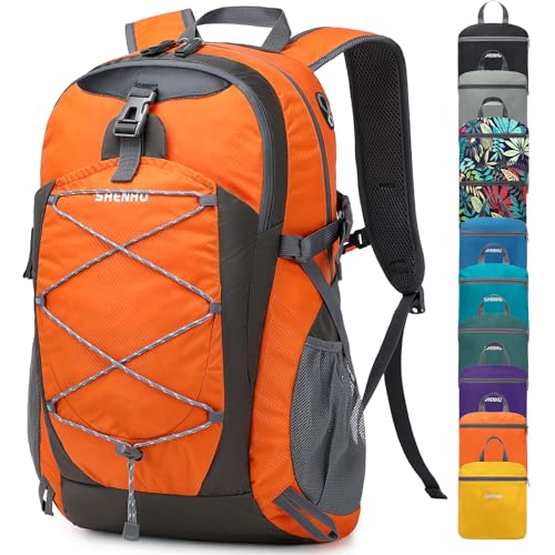 40L Hiking Backpack Lightweight Daypack Waterproof Travel Camping Backpack for Men Women Sport Packable - color: A0-orange