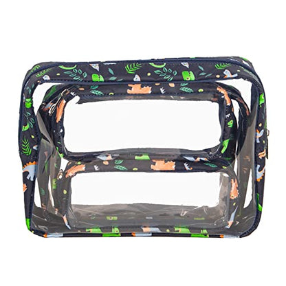 Remobia Hicol TSA Approved 5-Piece Diaper Bag Organizer Pouch Set Clear Waterproof TPU Kids Toiletry Storage Set Travel Packing Clutch Cube Bags for Baby Nursing(Dinosour) - color: Dinosour